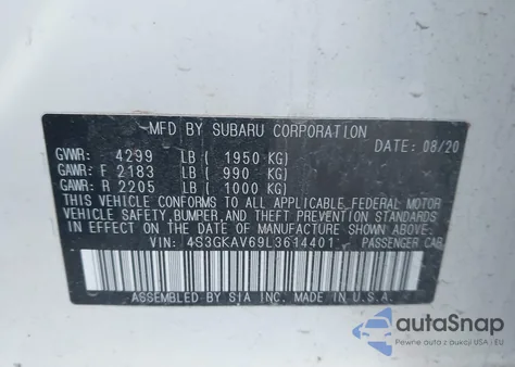 2020 Subaru Impreza Premium из США, поврежденный, VIN 4S3GKAV69L3614401